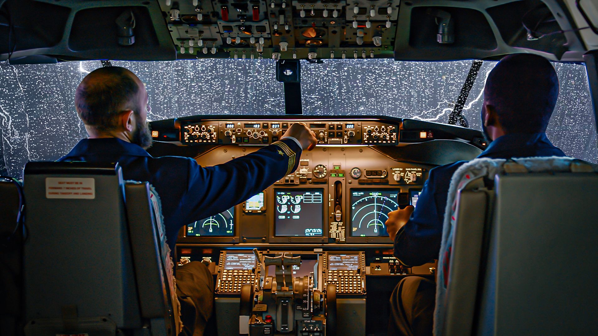 Cockpit view during a storm — the challenge of navigating complexity while maintaining clear communication